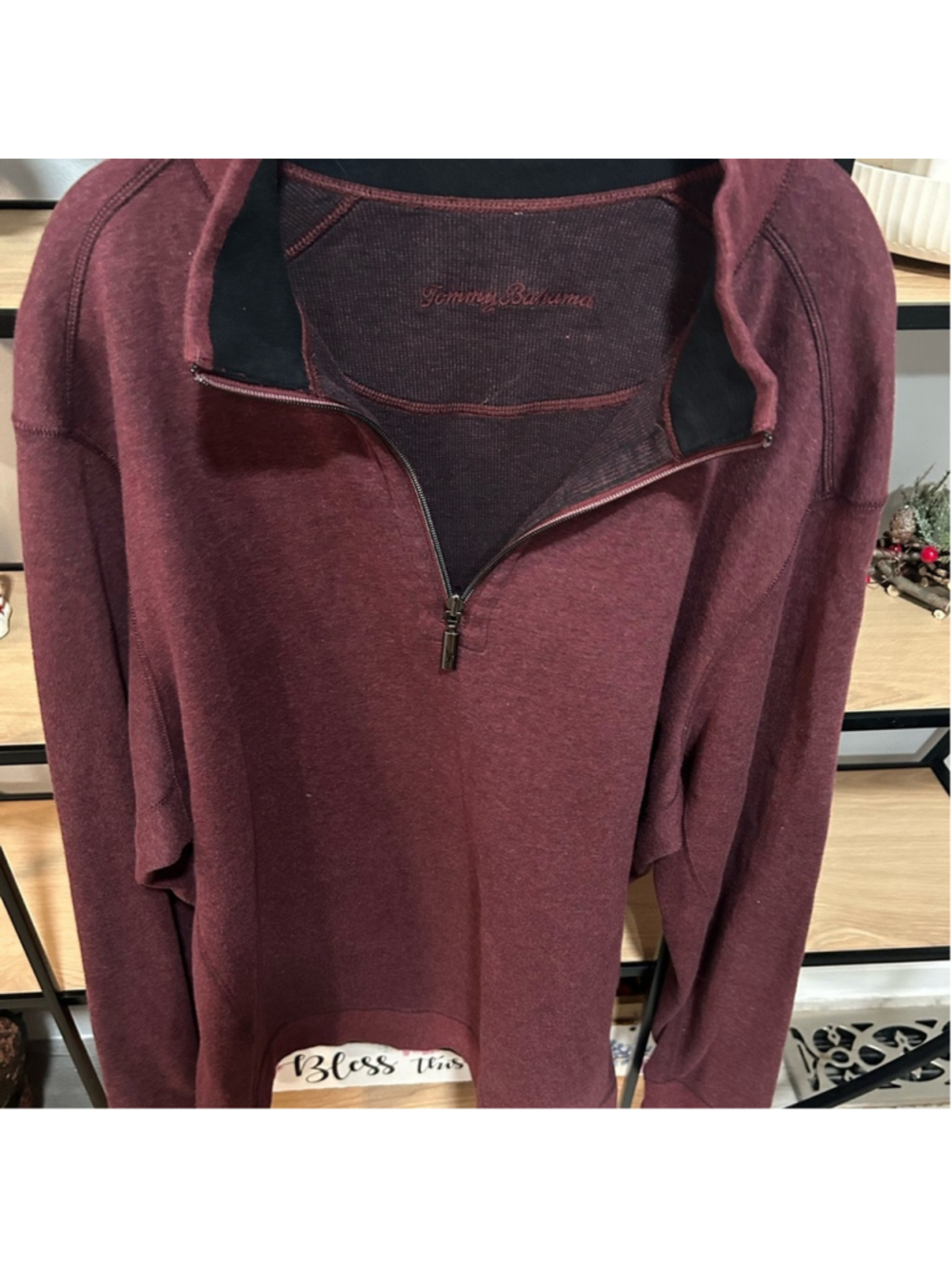 Tommy Bahama Men's Maroon Zip-Up Sweater
